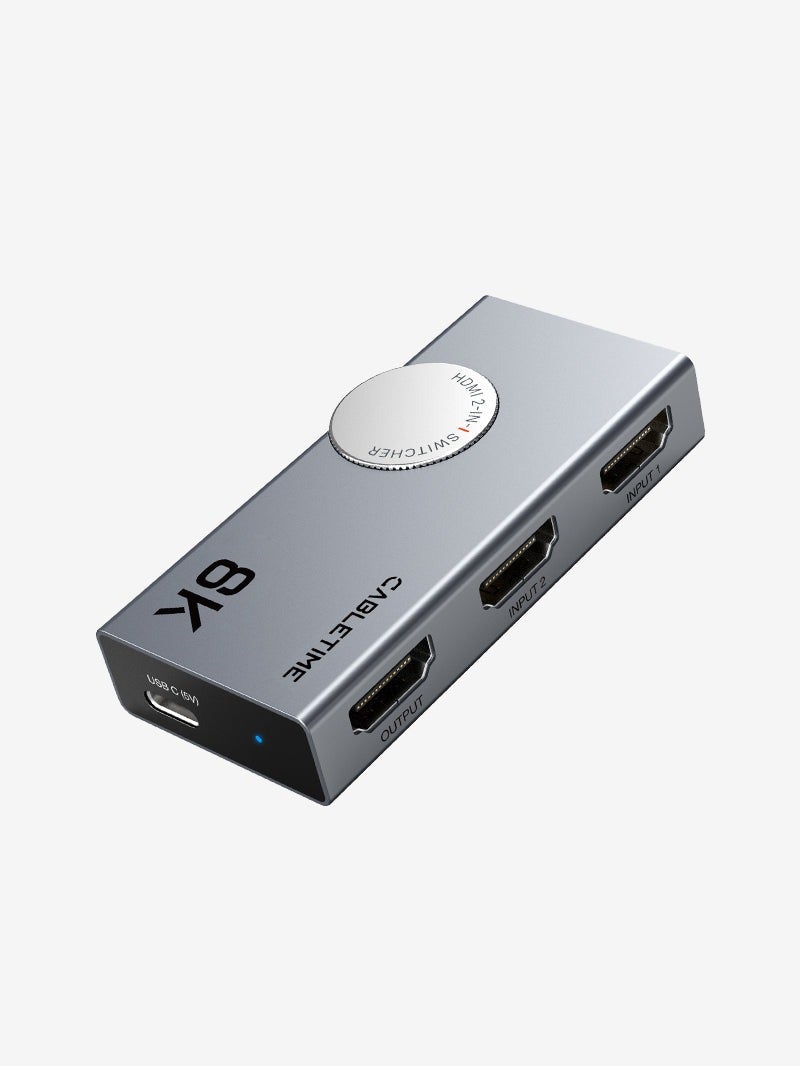 كابل تايم محول HDMI 2.1 ثنائي الاتجاه بدقة 8K، يدعم دقة 4K بمعدل 120 هرتز، مدخلان ومخرج واحد - Image 3